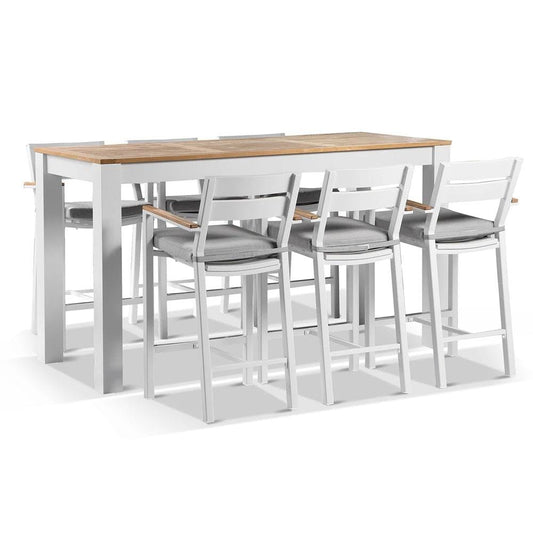 Balmoral 2m Aluminium Bar Table with 8 Capri Stools