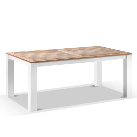 Balmoral 1.8m Outdoor Rectangle Aluminium Teak Top Dining Table