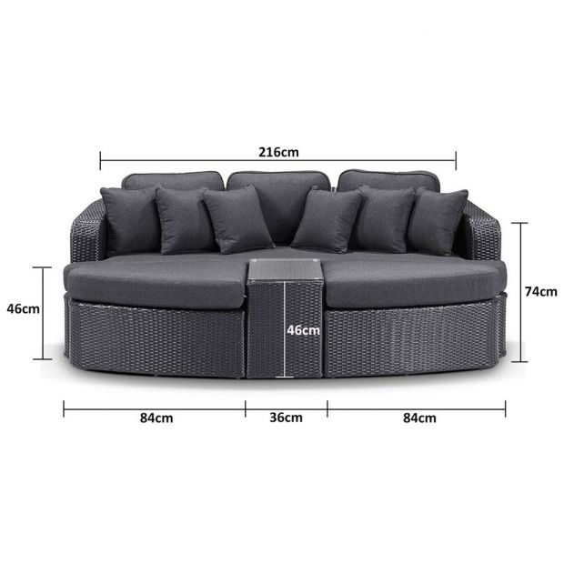 Noosa Outdoor Wicker 4 Piece Modular Garden Daybed