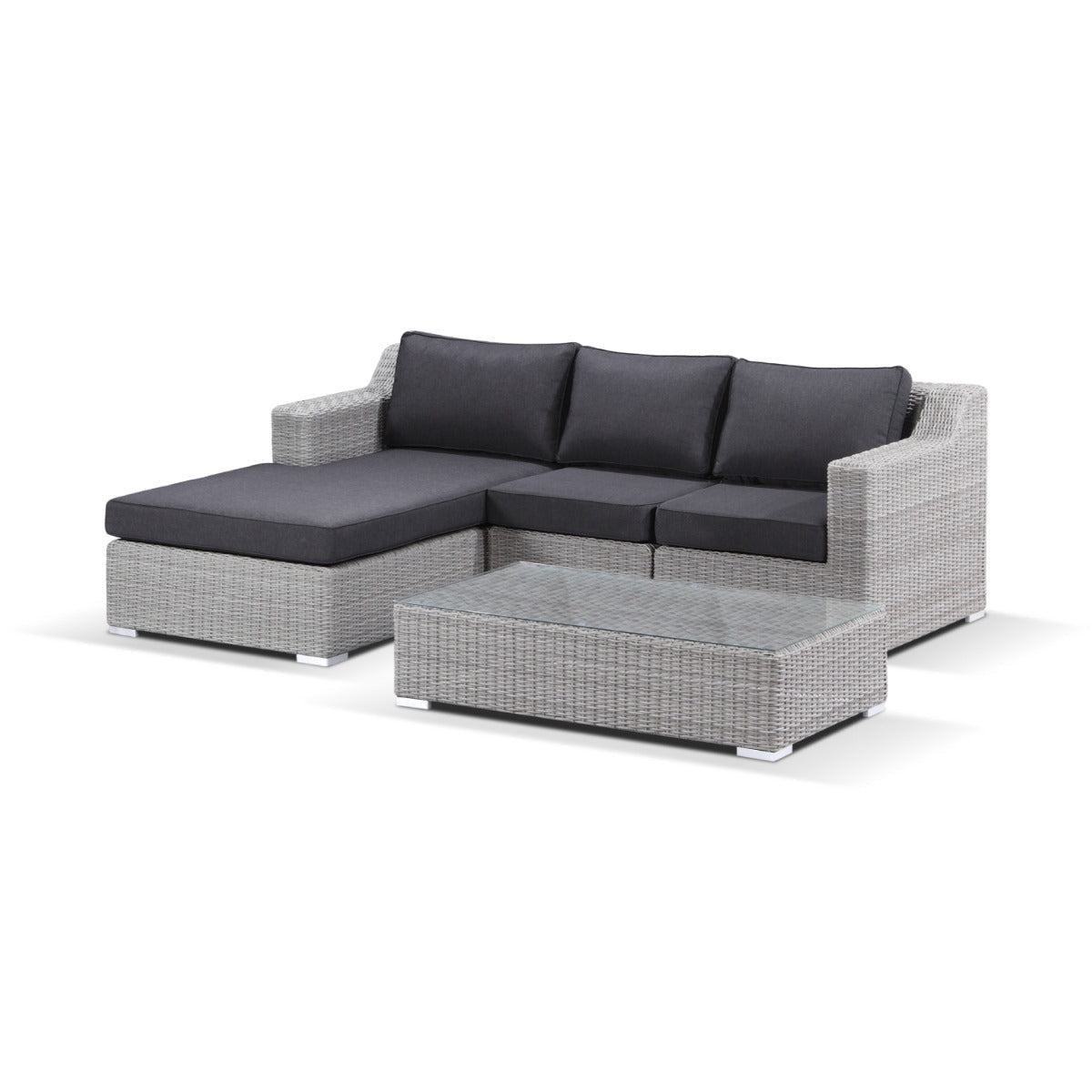Milano Package B - Outdoor Wicker Modular Chaise Lounge with Coffee Table