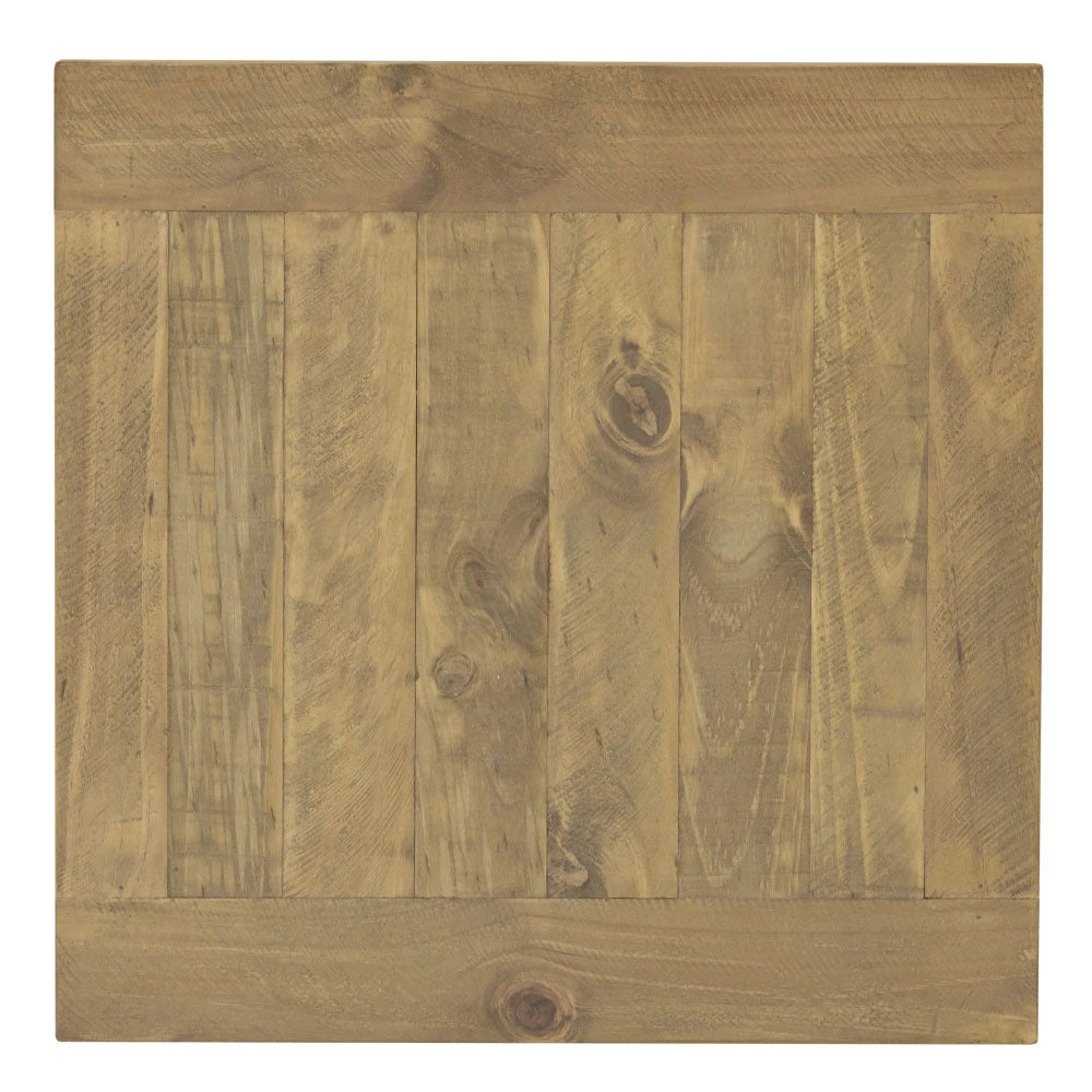 Leura Belle Indoor Side Table in Brushed with Natural Timber Top