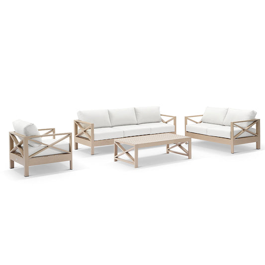 Kansas 3+2+1 seater Outdoor Aluminium Lounge Set with Coffee Table