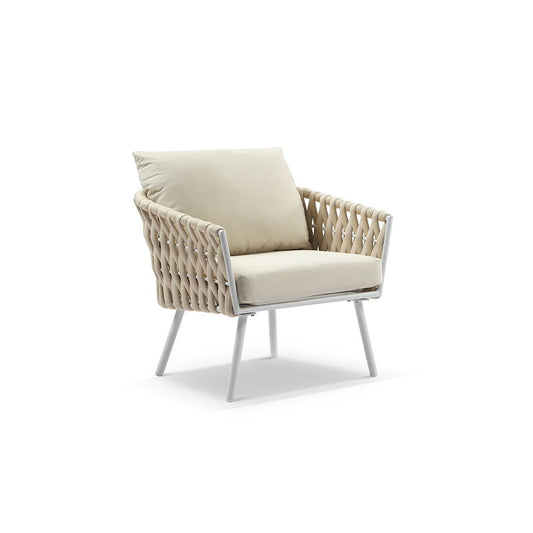 Lismore 1 Seater Outdoor Aluminium and Rope Lounge Chair