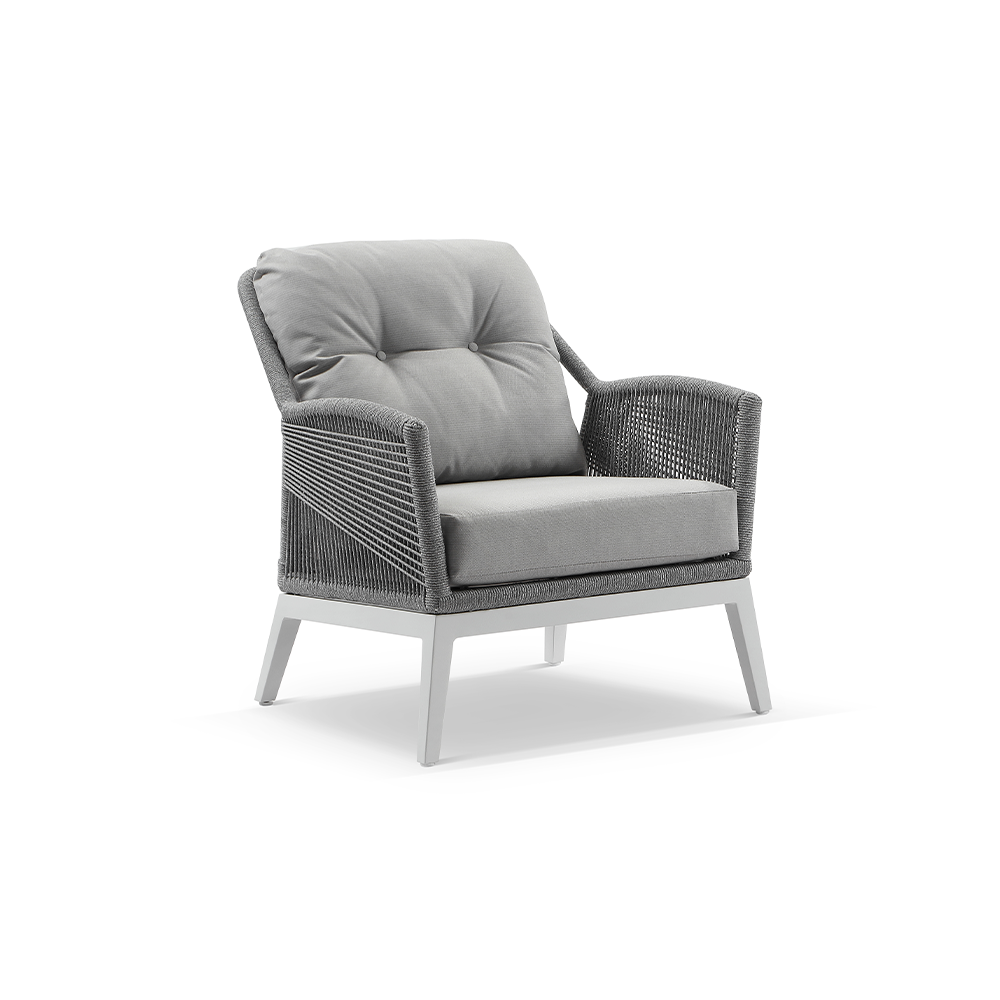 Hugo 3+2+1 Seater Outdoor Aluminium and Rope Lounge Set with Coffee Table