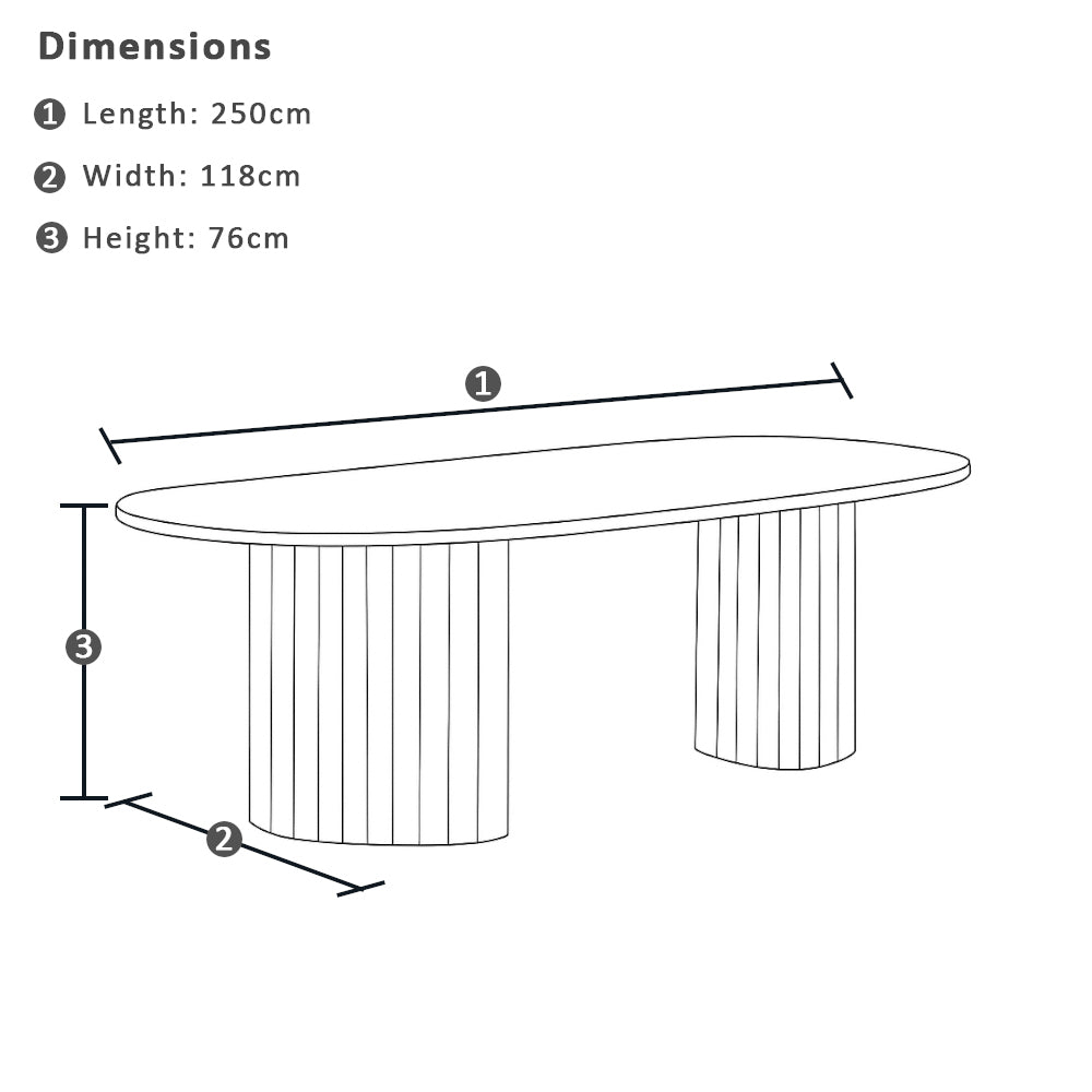Annangrove Indoor 2.5m Timber Dining Table