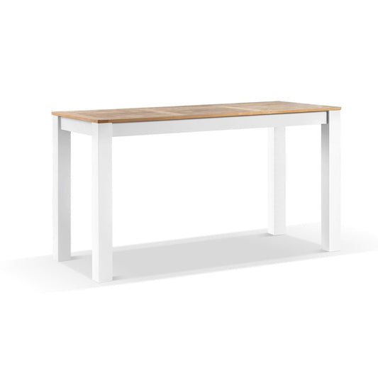 Balmoral Outdoor 2m Rectangle Teak Top Aluminium Bar Table