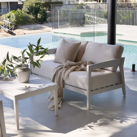 Bronte 3+2+1+1 Outdoor Aluminium Lounge with Sunbrella Setting with Coffee Table