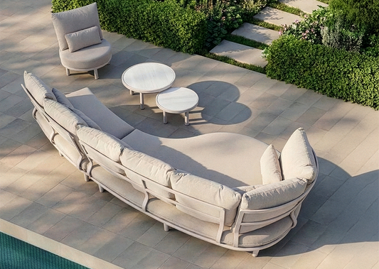 Canggu Outdoor Curved Lounge Setting with Coffee Table Set