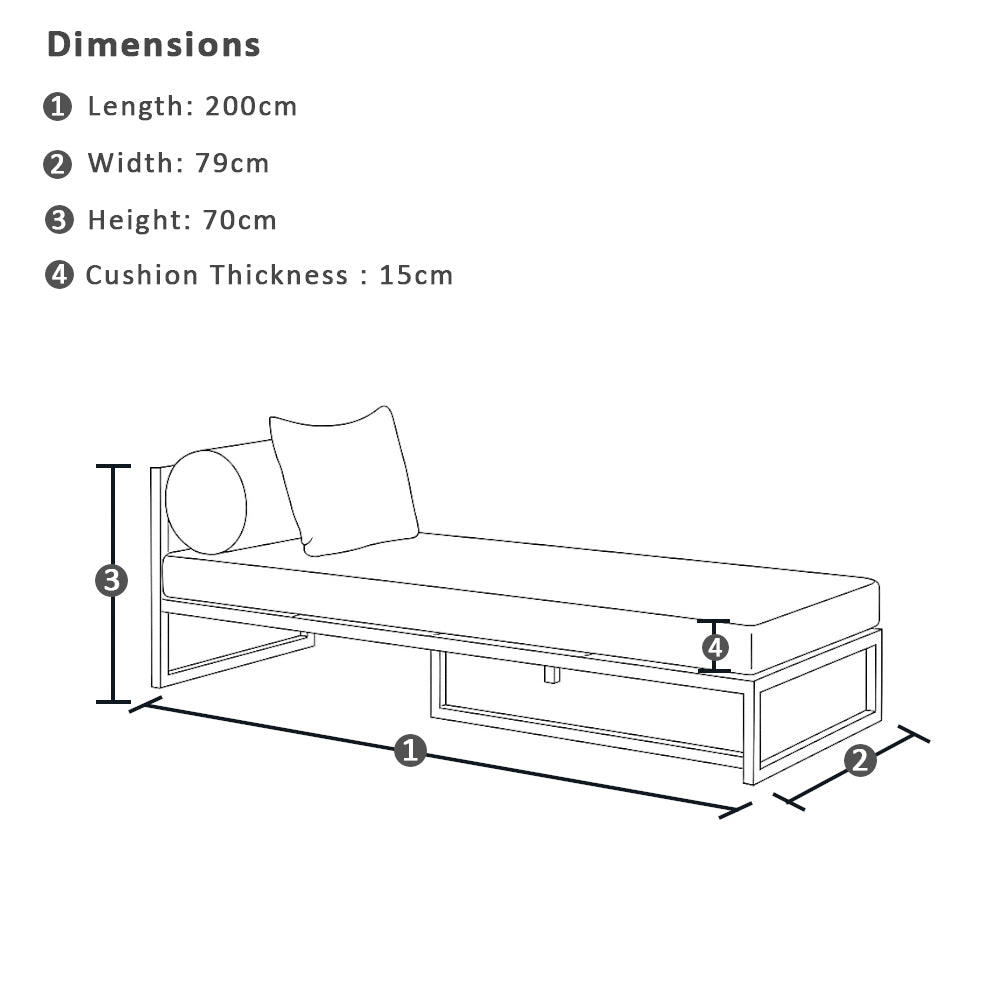 Capella Outdoor Aluminium Single Sun Lounge