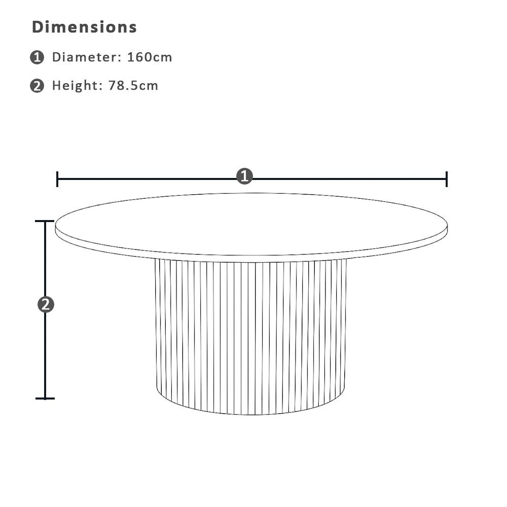 Esperance Indoor 1.6m Round Timber Dining Table
