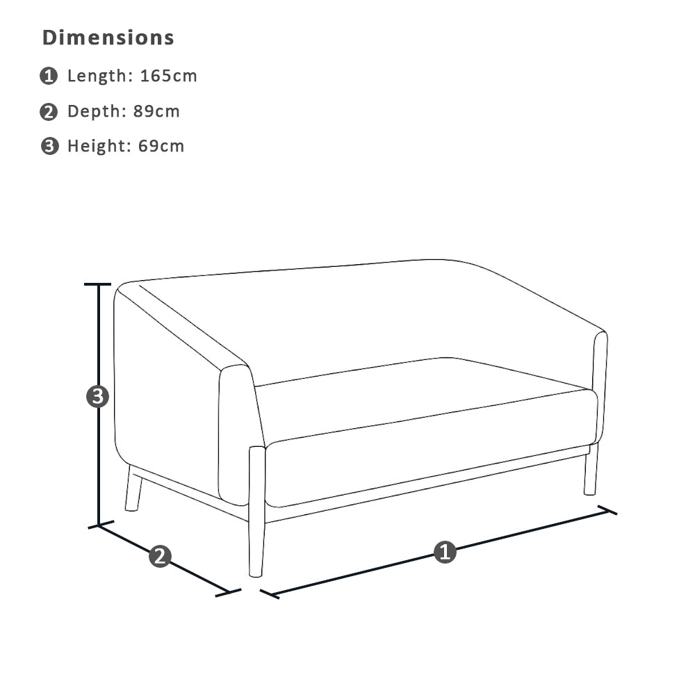 Fraser Indoor 2 seater Plush Fabric Sofa Lounge