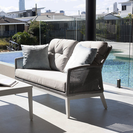 Hugo 2 Seater Outdoor Aluminium and Rope Lounge