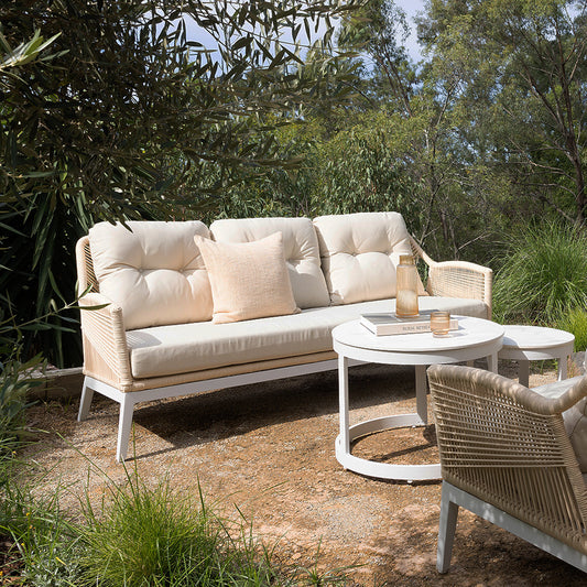 Hugo 3 Seater Outdoor Aluminium and Rope Lounge