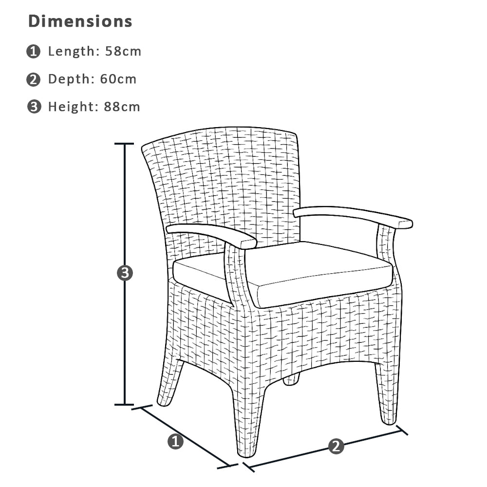 Solomon 1.5m Round Outdoor Teak Timber Table with Kai wicker Chairs