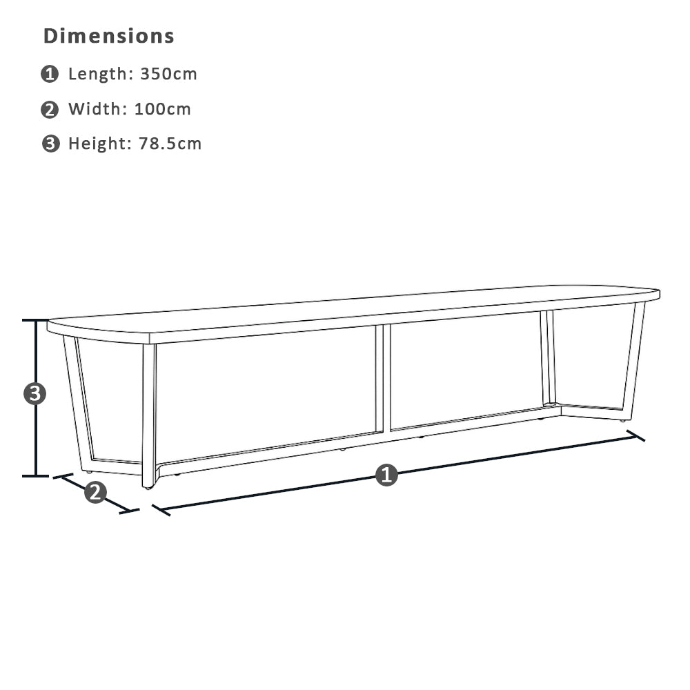 Kingscliff 3.5m Rectangle Indoor Timber Dining Table
