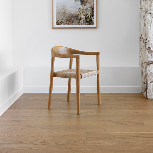 Kotara Hardwood Timber Outdoor Indoor Dining Chair with Rattan Base