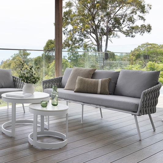 Lismore 3 Seater Outdoor Aluminium and Rope Lounge