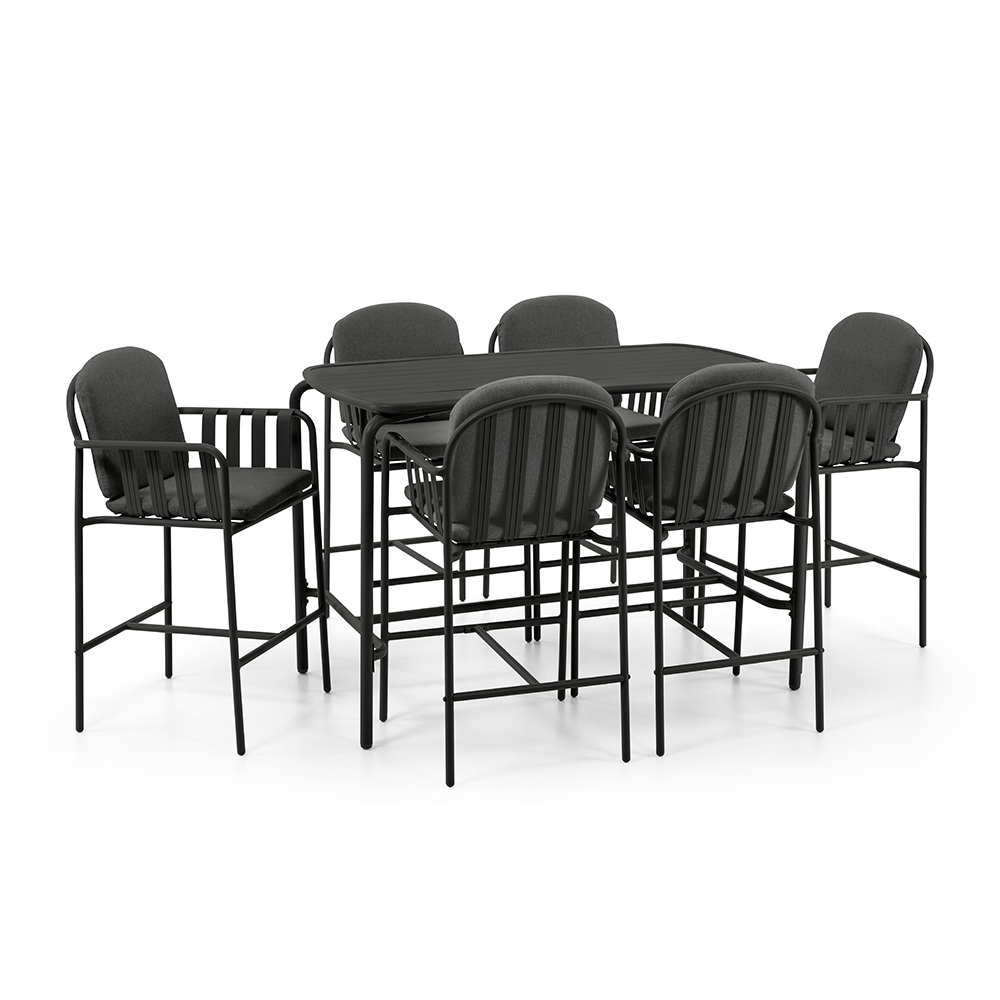 Mornington Outdoor 1.5m Bar Setting with 6x Stools