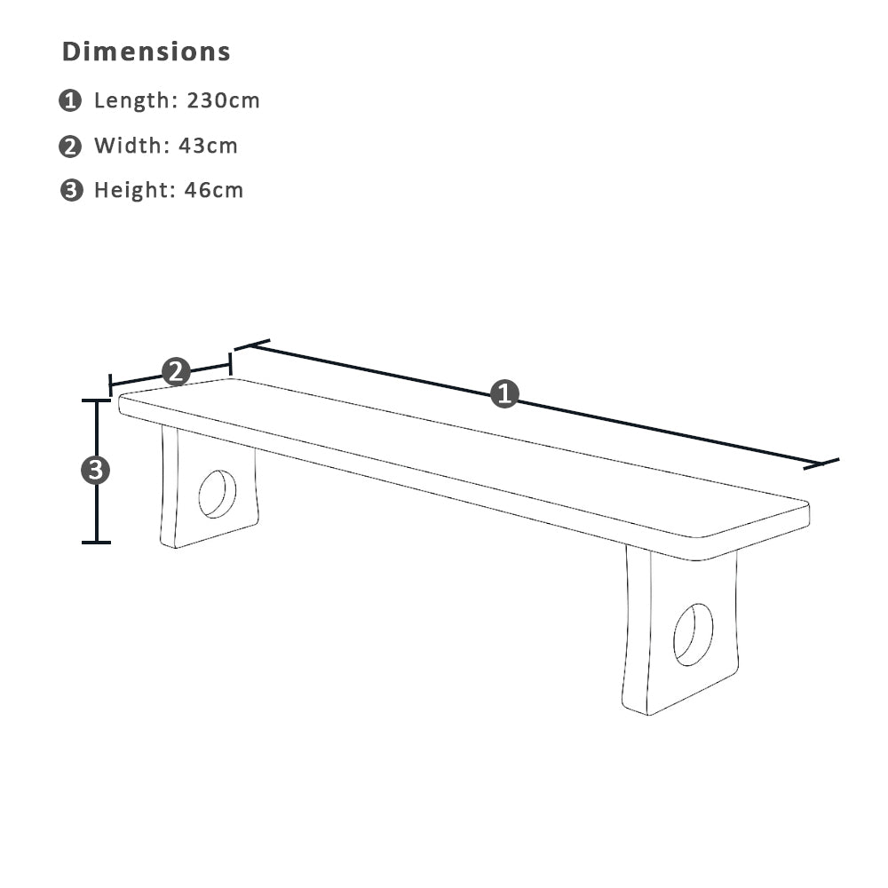 Norah Indoor 2.3m Timber Bench Seat