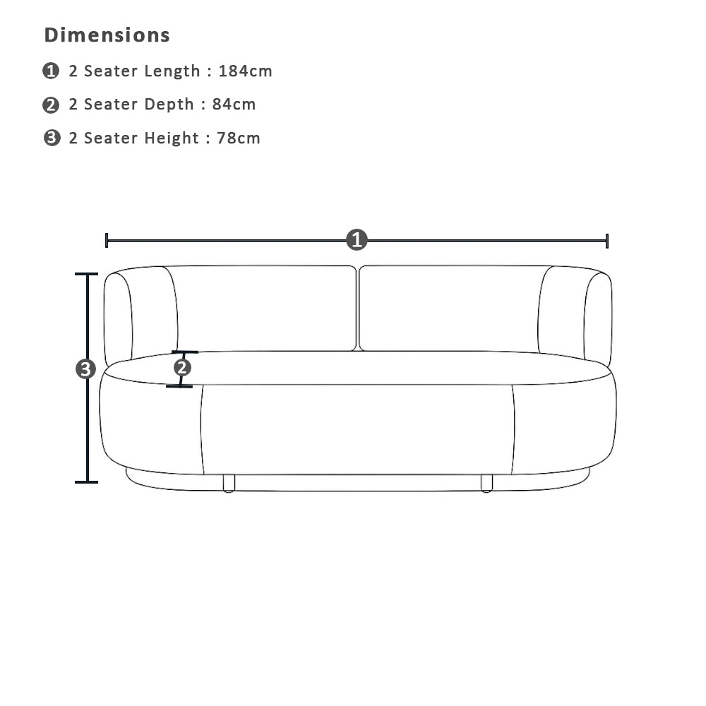 Onslow 2 Seater Outdoor Lounge in Sunbrella