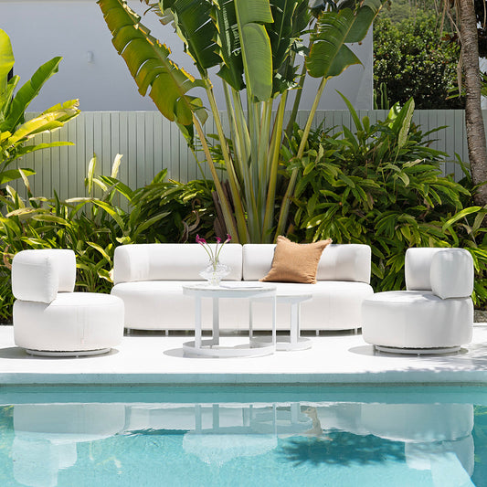 Onslow 3+1+1 Outdoor Lounge in Sunbrella with Round Coffee Table Set