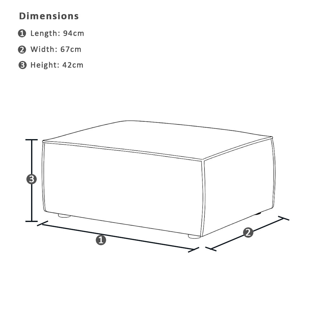Brighton Indoor 3 Seater Fabric Sofa Lounge with Ottoman