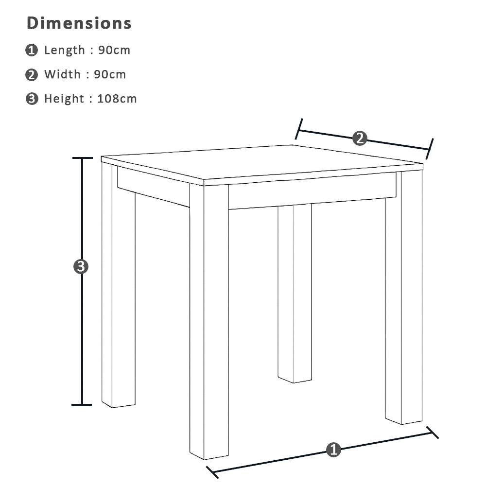 Balmoral Outdoor Square Teak Top Aluminium Bar Table