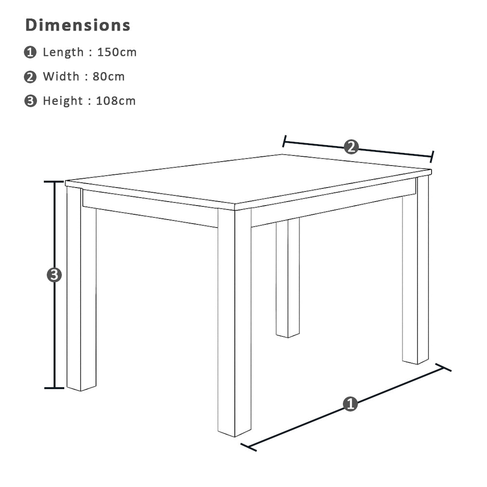 Balmoral Outdoor 1.5m rectangle Teak Top Aluminium Bar Table