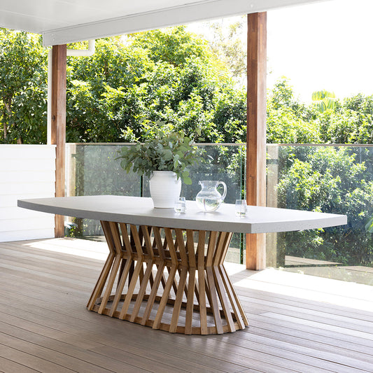 Waverley 2.6m Outdoor Concrete Look Dining Table
