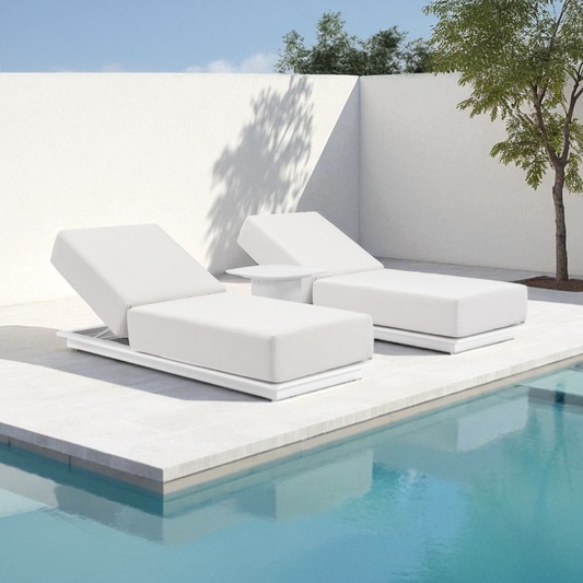 Whitehaven Outdoor Aluminium Single Sun lounge Set in Sunbrella