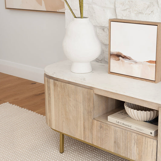 Abbotsbury Large Indoor Marble Top TV Unit