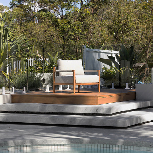 Allora 1 Seater Timber and Rope Armchair Lounge