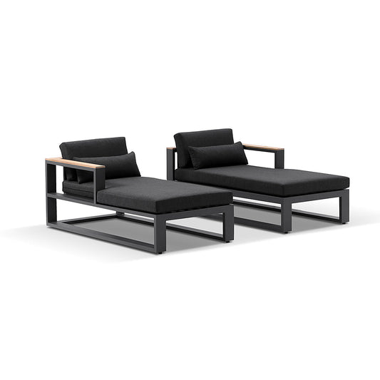 Balmoral Outdoor Aluminium and Teak Timber Daybed Lounge