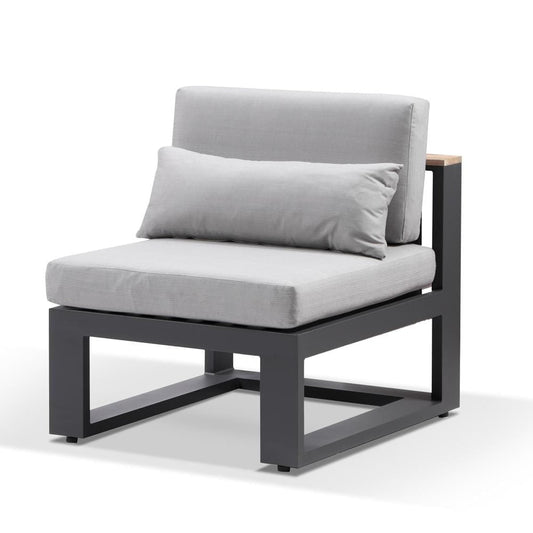 Balmoral Single Modular Outdoor Aluminium and Teak Lounge