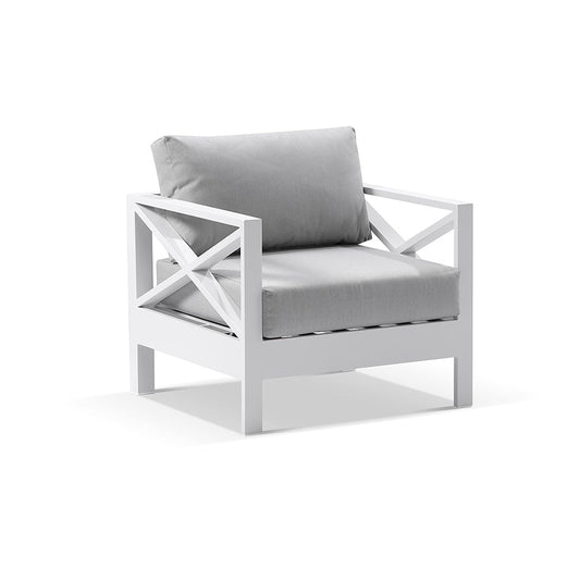 Kansas 1 seater Outdoor Aluminium Lounge Arm Chair