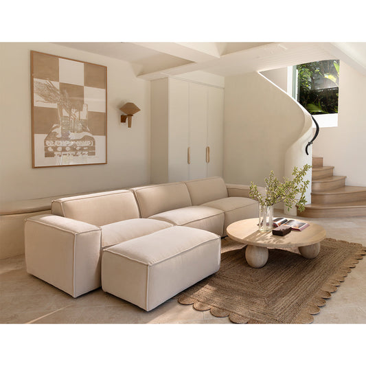 Brighton Indoor 3 Seater Fabric Sofa Lounge with Ottoman