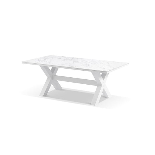 Kansas Outdoor Ceramic 2m Aluminium Dining Table