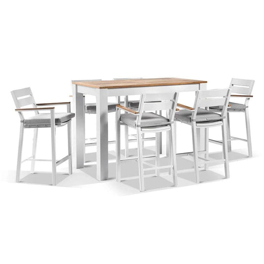 Balmoral 1.5m Aluminium Bar Table with 6 Capri Bar Stools