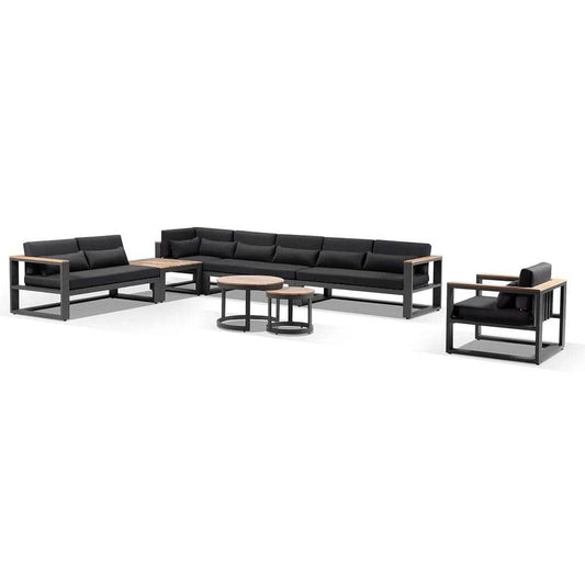 Balmoral Package E Outdoor Aluminium and Teak Lounge Setting with Coffee Table