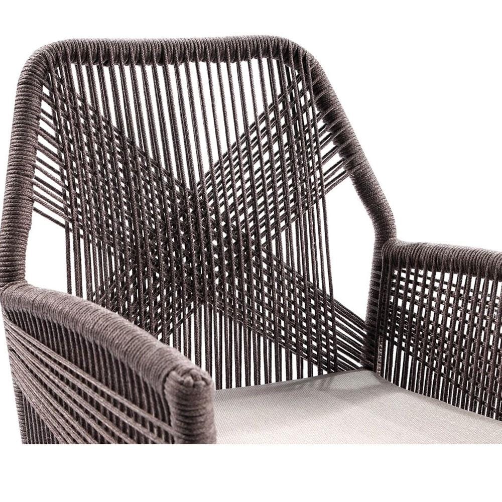 Darcey Outdoor Teak and Rope Bar Stool