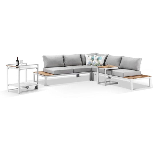 Nova Aluminium Lounge with Bar Cart & Side Table