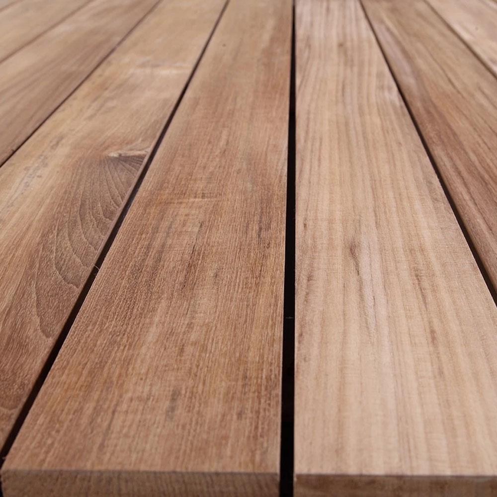 Low Dining 1.5m Square Outdoor Wicker Teak Top Table