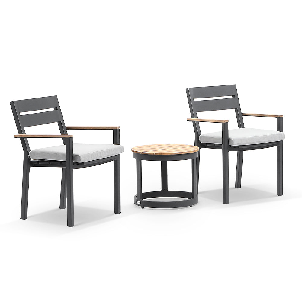 Capri Outdoor Aluminium Patio Set with Side Table
