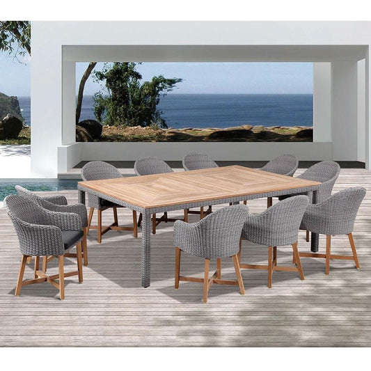 Sahara 10 Seat with Coastal Chairs in Half Round wicker