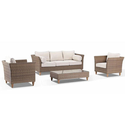 Carolina 3+1+1 Seater Outdoor Wicker Lounge Set with Coffee Table