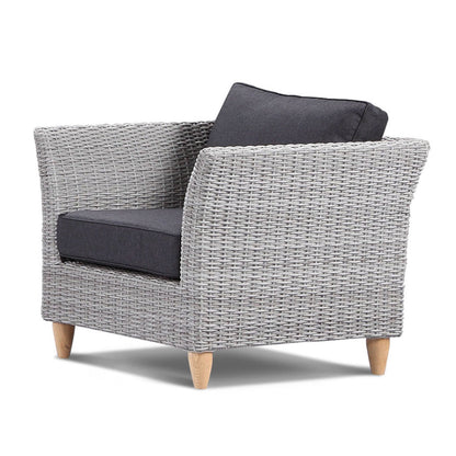 Carolina 3+1+1 Seater Outdoor Wicker Lounge Set with Coffee Table