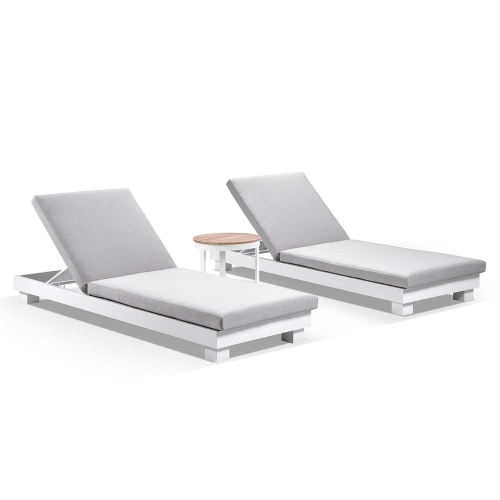 Santorini Aluminium Sun Lounge Set w/ Round Table