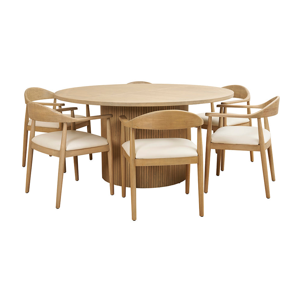 Esperance Indoor 6 Seater Round Dining Setting with Chairs