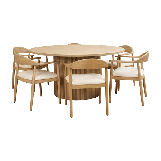 Esperance Indoor 6 Seater Round Dining Setting with Chairs
