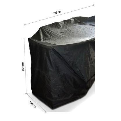 8 Seater Rectangle Weather Cover in Black - for tables 2.1-2.3m long